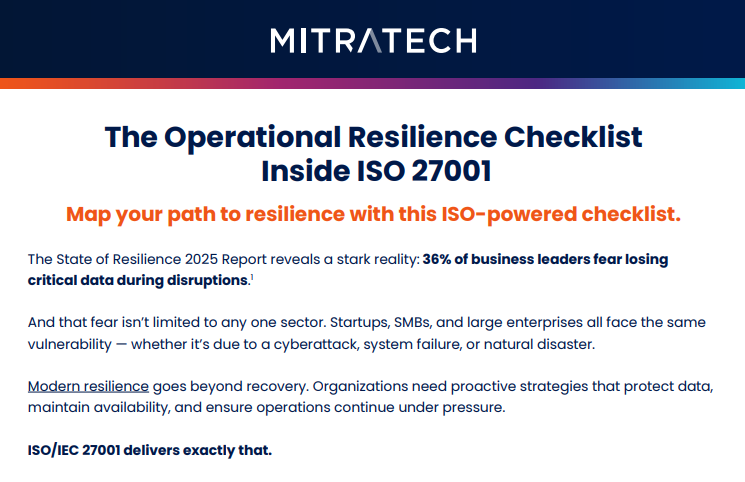 The Operational Resilience Checklist Inside ISO 27001